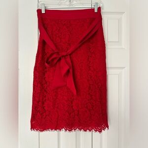 Petite Satin Bow Lace Skirt